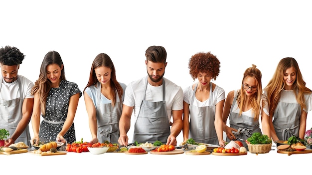 Uczestnicy warsztatów gotują razem